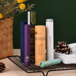 Round Tea Paper Tube Custom Scented Tea Essential Oil Hot Stamping Cylinder Packaging Box Kraft Paper Lotus Root Powder Poster Paper Can Customized