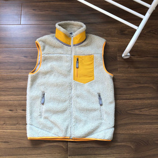 Outdoor American-style Bata Lambswool Men's and Women's Vest Warm Sports Leisure Cold-resistant Fleece Vest Collar