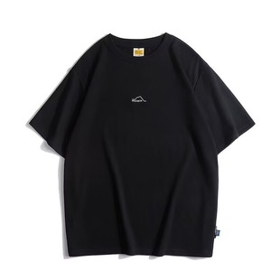 Summer Japanese New Style Hill Letter Embroidered Short-sleeved T-shirt Men's Pure Cotton Half-sleeved Brand Half-sleeved Shirt Base Top