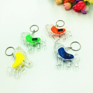 Cross-border Creative LED Cartoon Luminous Keychain Stall Drainage Push Sweep Code Small Gift