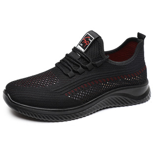 2025 New Summer Old Beijing Net Shoes Men's Breathable Hollow Cloth Shoes Men's Soft Sole Middle-aged and Elderly Dad's Shoes Running Shoes