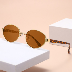 2025 new cross-border sunscreen metal small frame nylon UV protection sunglasses men and women with high sense sunglasses