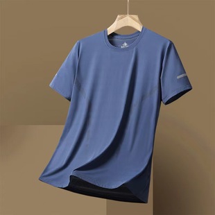 Short-sleeved T-shirt Men's Summer Ice Silk All-match Half-sleeved Men's Casual plus size T-shirt Men's Quick-drying Loose Top Clothes T