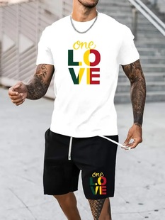 2024 Summer New 3D Fashion Trend Cool Short Sleeve Shorts T-shirt suit Source Manufacturers Can Come to Figure