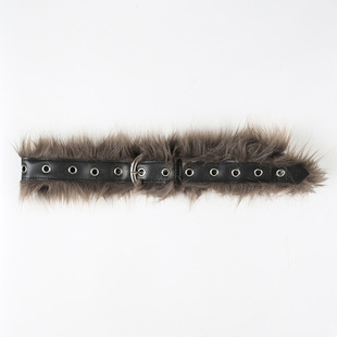 American Style Retro Brown Mao Hook Belt Women's Cross-border Autumn and Winter Fashion Elegant All-match PU Wide Belt Accessories