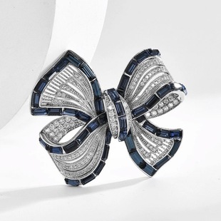 High-end Light Luxury Heavy Industry Elegant Bow Brooch Women's Niche Exquisite Women's Suit Collar Corsage Anti-walking Pin