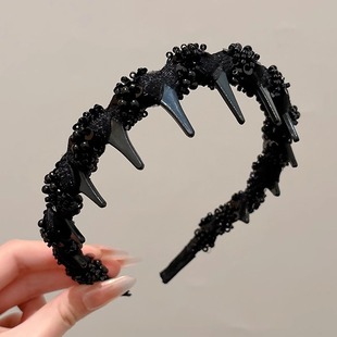 Rhinestone Louis Princess of Paris Headband Women's 2025 New Style Chanel Style High Cranial Top Toothed Non-Slip Headband Hair Card
