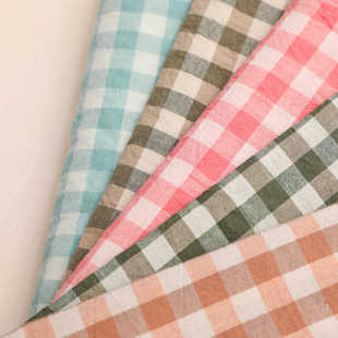 Wide-Width Cotton Yarn-Dyed Washed Cotton Fabric Student Dormitory Bedding Plaid Stripesd Four-Piece Set Fabric Nantong Home Textiles