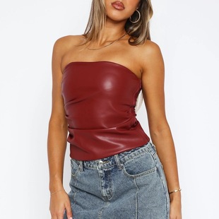 European and American Cross-border 2025 Fashion Women's Chest Wrap Top Backless Solid Color All-match Sexy Nightclub Strapless Vest