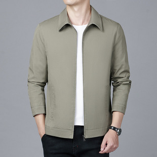 2024 jacket spring and autumn middle-aged and elderly men's casual jacket plus size cotton jacket dad coat men