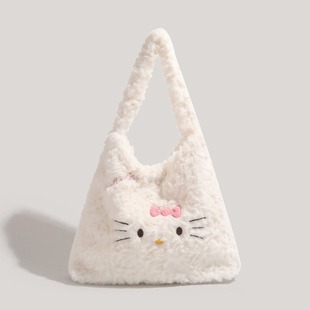 CDIWRI & KARI подлинная HelloKitty шерстяная шерсть 2024 новый стиль милая плюшевая женская сумка на плечо
