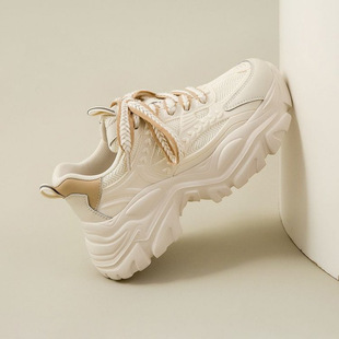 Thick-soled Torre Shoes Women's 2024 Summer Explosions Increased Casual White Shoes Feet Small All-match sneaker
