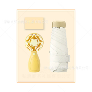 Business Gift suit gift umbrella small fan refreshing gift box suit opening event with printed LOGO