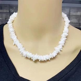 European and American Cross-border Shell Necklace Handmade Natural Shredded Shell Hawaiian Clavicle Chain Irregular Shell Bracelet