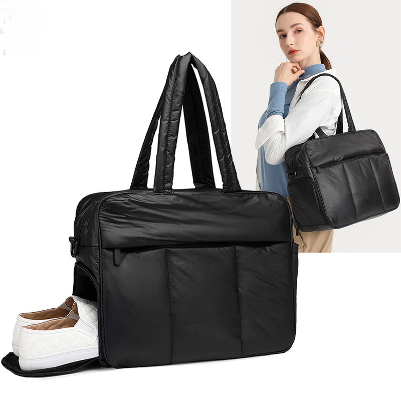 Cross-border one-shoulder portable tote bag winter cotton jacket bag women's large capacity storage bag outdoor crossbody bag picnic bag