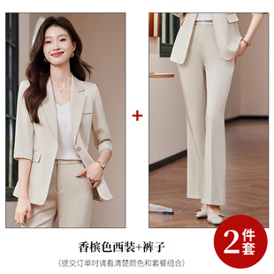 2025 New Fashion Suit suit Women's High-end Temperament Women's Thin Small Suit Business Wear Work Clothes Summer