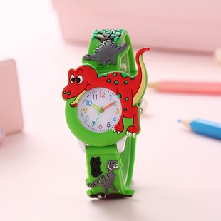 3D embossed striped plastic tape dinosaur pattern student watch cartoon primary school gift toy watch
