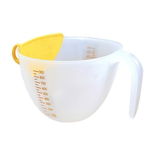 Multifunctional egg liquid filtering measuring cup with drainage nozzle egg bowl baking with graduated measuring cup egg liquid to remove gluten and egg foam