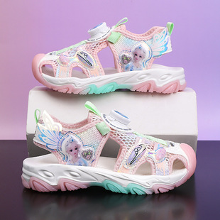 2024 Summer Explosions Girls Baotou Sandals Breathable Children's Sandals Fashion Casual Non-slip Wear-resistant Big Bottom Children's Shoes