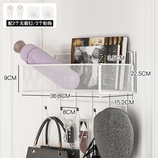 2024 Wall Bookshelf Wall-mounted Storage Rack Wall-mounted Punch-free Hanging Basket Box Bedroom Dormitory Goodies Upper Bunk