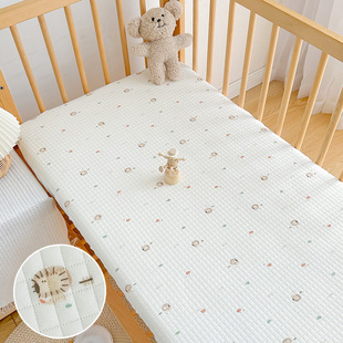 ins newborn baby bed cover class a pure cotton baby bed sheet kindergarten children stitching bed mattress cover protective cover