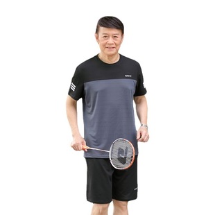 Dad Summer Wear Middle-aged and Elderly Casual Sports Suit Loose Round Neck Men's Short-sleeved T-shirt Two-piece Set Thin Breathable