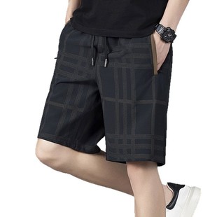 Summer Shorts Men's New Casual Printed Loose Sports Pants plus size Ice Silk Thin Straight Trendy Five-point Pants