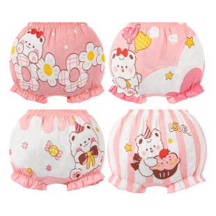 2025 factory direct selling children's bread pants boxer underwear double crotch upgraded underwear cotton pants baby