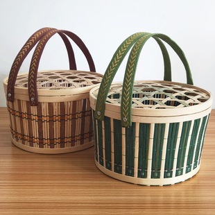 Egg Gift Box Bamboo Basket Earth Egg Rectangular Zongzi Myrica rubra Gift Box Vegetable Mini Rattan Foldable Handmade