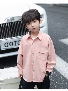 Boys' Shirt 2023 Spring New Children's Long-sleeved Western Style Children's Coat Children's Casual Handsome Outer Wear Tops