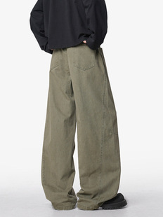 American Style Trendy Brand Casual Overalls Men's 2025 Spring New Retro Loose Sports Straight All-match Wide-leg Pants