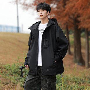 Chenille Hooded Jacket Coat Trendy Brand Men's Jacket Light Luxury Fashionable Men's Spring and Autumn Jacket Coat Men's Spring