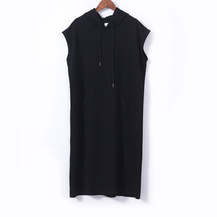 Women's summer mid-length new Korean style casual loose short sleeve slimming dress hooded sweater trendy dress