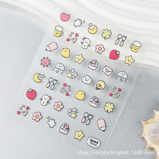 [Factory direct] 5D relief three-dimensional nail stickers cute cartoon animation decorative stickers diy lazy manicure