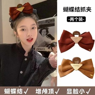 Retro Big Bow High Cranial Top Grab Clip Escape Princess Hairpin Headwear Back Hair Disc Hair Accessories Shark Clip