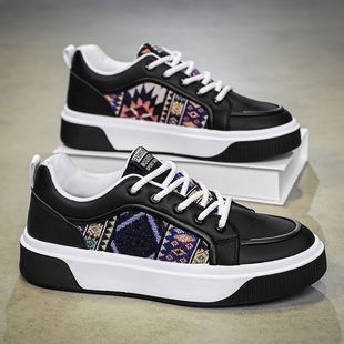 Popular 2025 Spring Men's Shoes New Casual Trendy Board Shoes Fashionable All-match Internet Celebrity Platform Sports Ins Trendy Shoes