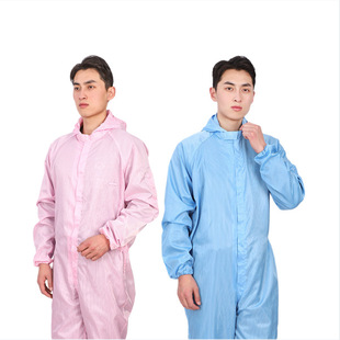 Food workshop dust-free clean electrostatic clothing dust-proof jumper split hooded anti-static clothing in stock cross-border