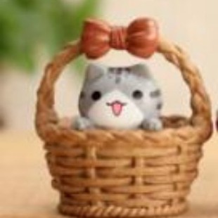 Плоская бамбуковая корзина котенок мох микро Ландшафтные украшения ювелирные изделия кукла мясистый материал аксессуары
