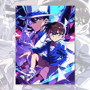 Detective Conan Handmade DIY Cartoon Animation Digital Oil Painting Color Filling Oil Painting Acrylic Decorative Hanging Painting