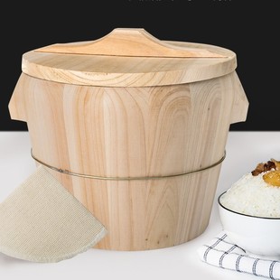 Household Old-fashioned Chinese Fir Kitchen Size Rice Bucket Steaming Rice Bucket Steaming Rice Restaurant Rice Steamer Bamboo Steamer Rice Bucket
