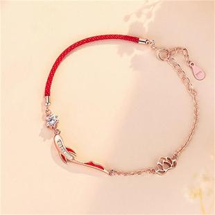 Lucky Lotus koi bracelet female summer student ashore hand rope candidates must win lucky lucky red rope must pass the exam