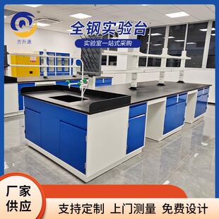 Laboratory all-steel test bench physical and chemical Test Workbench chemical plate central steel and wood workbench