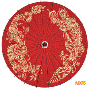 Red Oil Paper Umbrella Women's Hanfu Antique Umbrella Dance Umbrella Chinese Wedding Festive Bride Umbrella Decorative Ceiling Umbrella