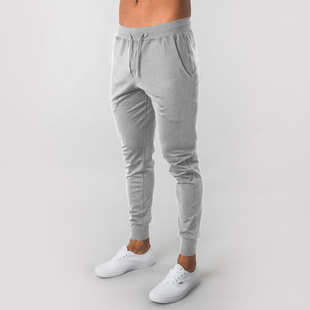Manufacturer in stock European and American Foreign Trade men's thin e-commerce cross-border casual skinny sweatpants solid color loose pants