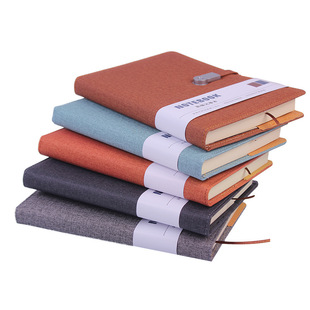 Wholesale leather notebook A5 buckle notepad printable logo beige offset paper writing smooth and not easy to penetrate