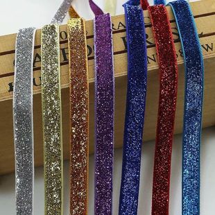 1CM шалот флисовая лента из золота и серебра блестящие головные украшения украшения diy сумки для одежды кружева лента