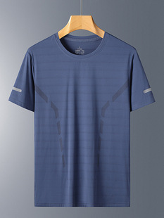 Woodpecker Summer Ice Silk T-shirt Men's Crewneck Quick-drying Clothes Short-sleeved Thin Breathable plus size Top Men's Sports Loose