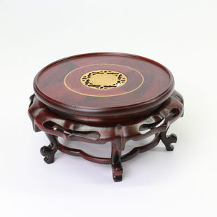 Mahogany solid wood base Red acid branches porcelain vase crafts base wooden base base