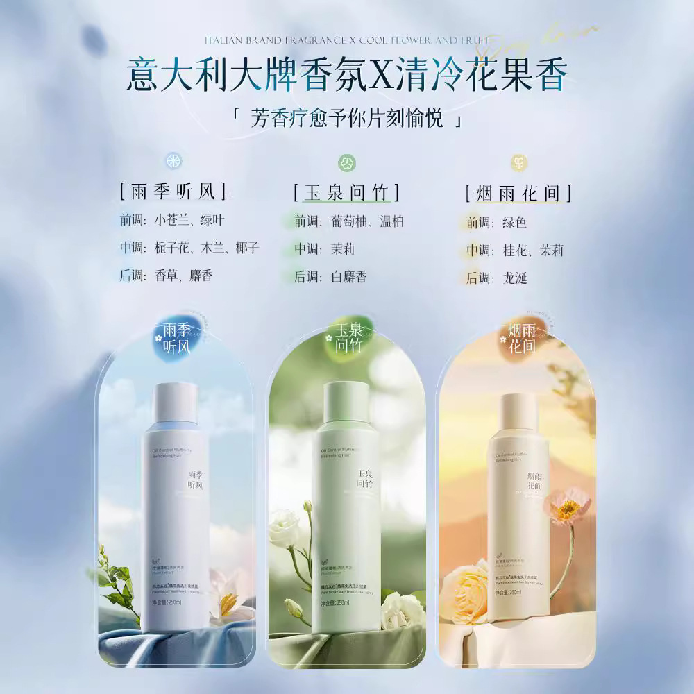 Korean Herbal Five-Grain No-Wash Hair Spray to Remove Oiliness, No-Wash Hair Spray for Natural Fluffy Hair, Oil Control, No-Wash Dry Hair Spray