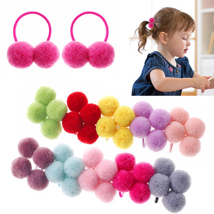 Children's Small Hair Ball Hair Ring Foreign Trade Baby Baby Hair Ring Cute Hair Ball Headwear Girls' Hair Accessories Do Not Hit Hair